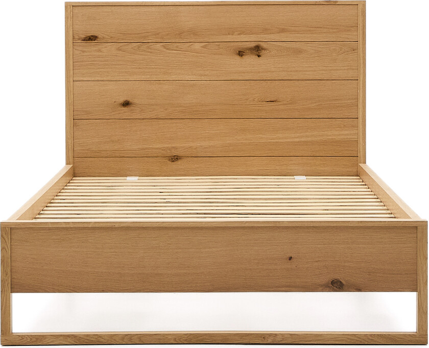 KAVE HOME Alguema seng i eikefiner med naturlig finish for 90 x 190 cm madrass