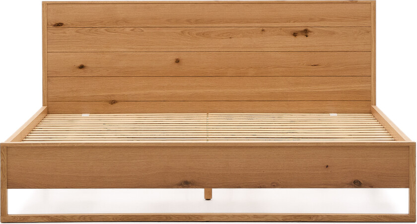 KAVE HOME Alguema seng i eikefiner med naturlig finish for 180 x 200 cm madrass