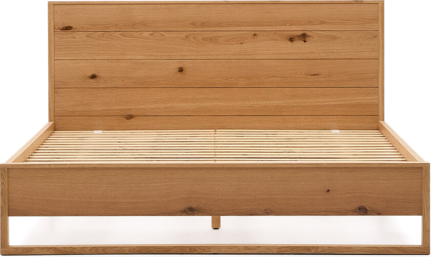 KAVE HOME Alguema seng i eikefiner med naturlig finish for 160 x 200 cm madrass