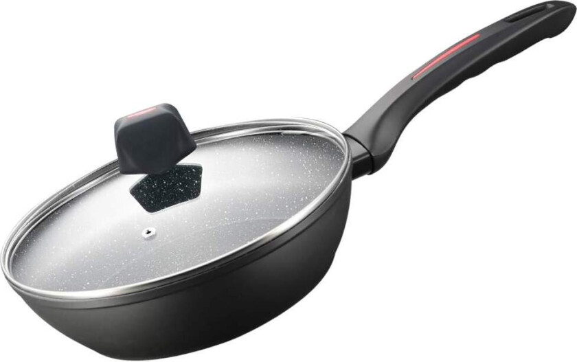 RL-FDN28: 28 cm marmorbelagt dyp stekepanne med lokk - 3,5L