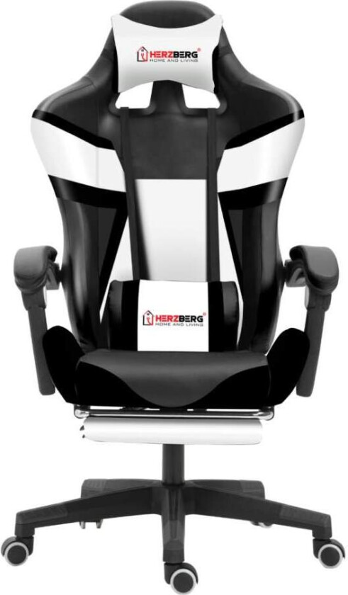 Herzberg HG-8082: Trefarget spill- og kontorstol med T-form Accent Black