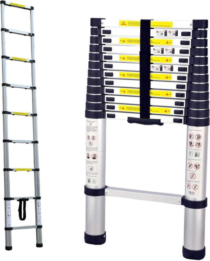 Bilde av Herzberg HG-5380: Teleskopisk forlengelsesstige i aluminium for flere formål - 3,8 M