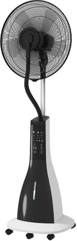 Vannkjølevifte Stativ Vifte med Spray Mist Fjernkontroll Timer Oscillerende 3 Nivåer 3L Vanntank 90W Vannvifte med Hjul 125cm