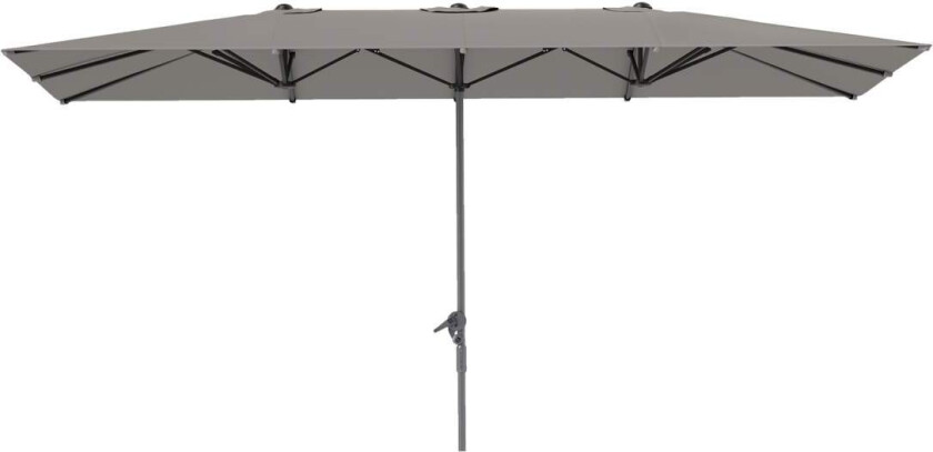 Dobbel Parasoll med sveiv 451 x 264 cm, UV Beskyttelse 50+ Parasoll, Vindtett Hageparasoll Balkongparaply Aluminium Market Parap