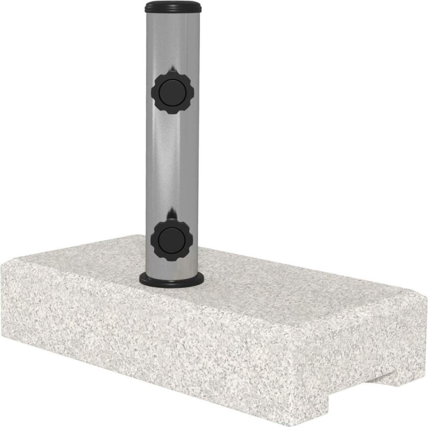 Bilde av Parasollstativ 25kg stativ for halvrund parasoll med Ø 32/38/48 mm stang, parasollfot for hage, balkong, granitt, grå 45 x 22,5