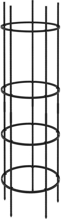 Trellis 4 nivåer planteholder tomatbur svart stål for hagebalkong