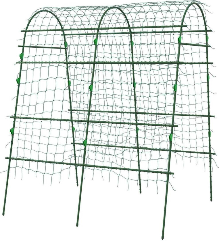 Trellis for klatreplanter, justerbar trellis, planteespalier med nett, planteramme for hage, balkong, stål, grønn, 144 x 167 x 2