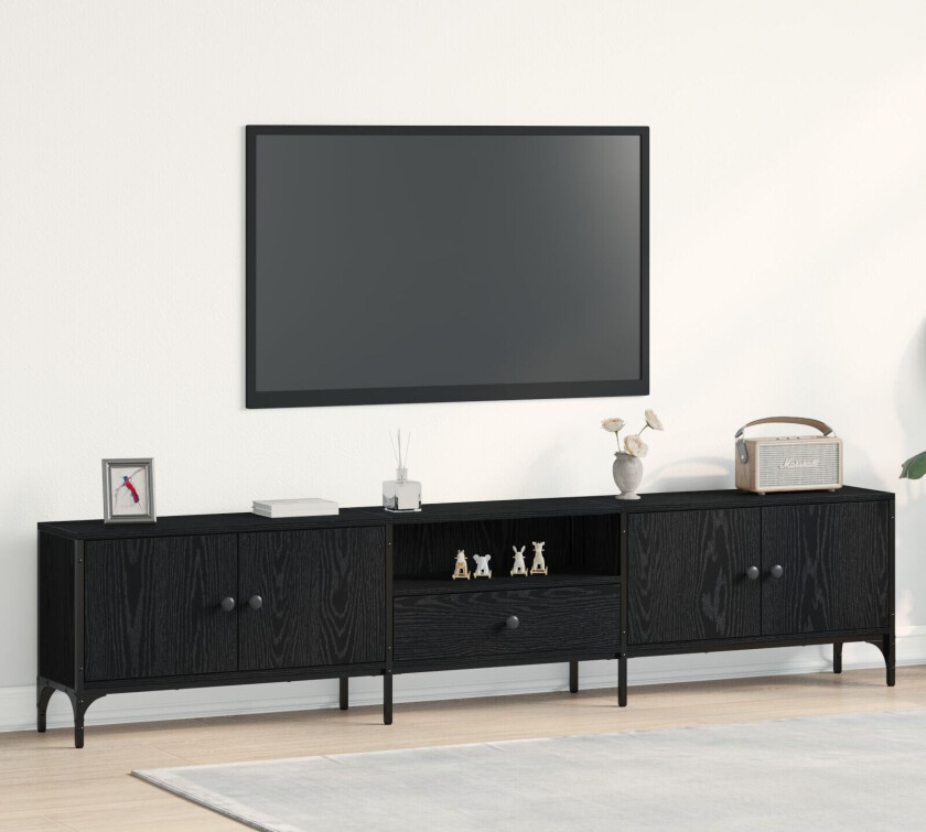 TV-skap Svart eik Konstruert tre Stor Moderne TV-stativ