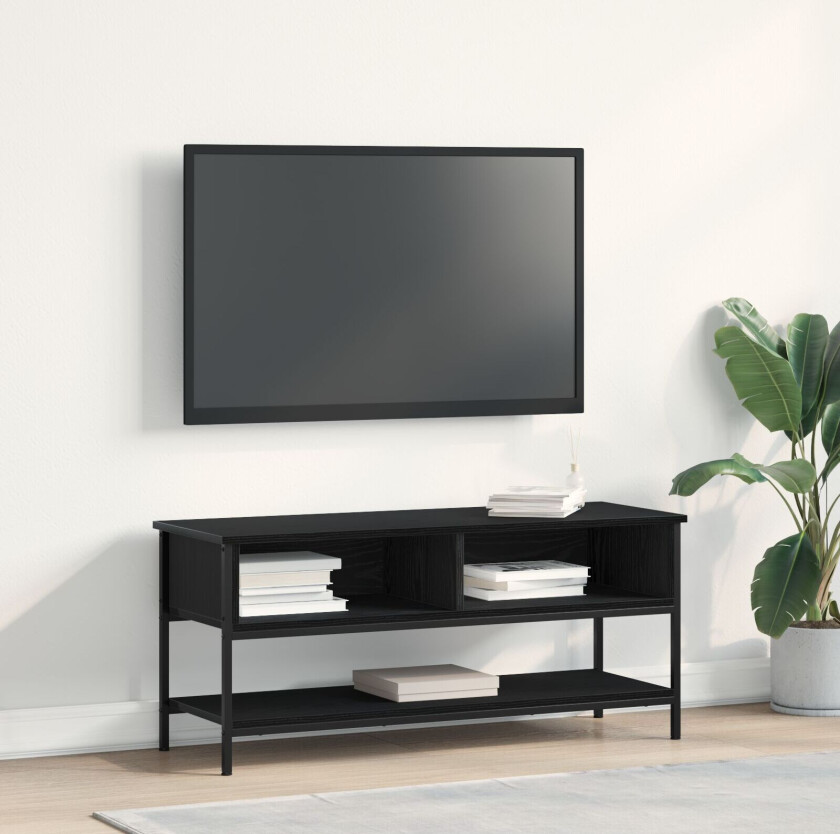 TV-skap Svart eik Konstruert tre Medium TV-stativ Rektangulær