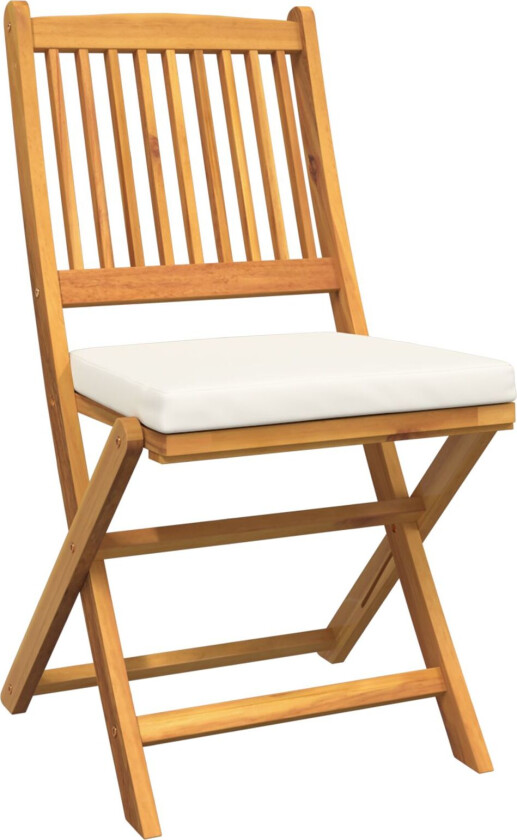 Utendørs stol Sett med 4 Kremhvit Solid akasietre Liten