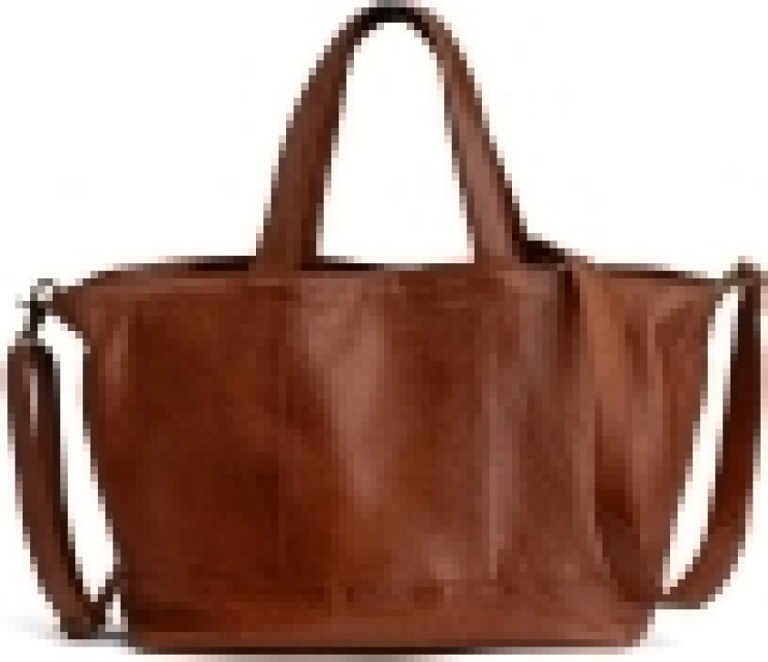 Hiba Veske med Glidelås, Skinn, Rich Brown