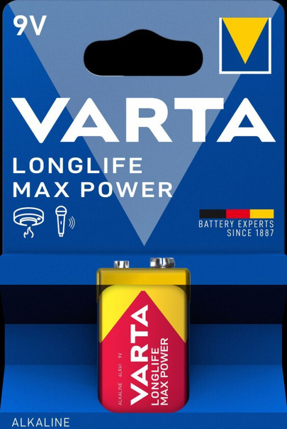 VARTA Longlife Max Power 9V batteri