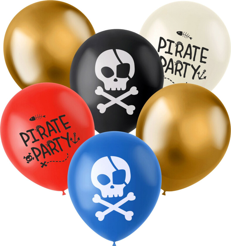 Ballonger Pirat Happy Birthday - 6-pakning