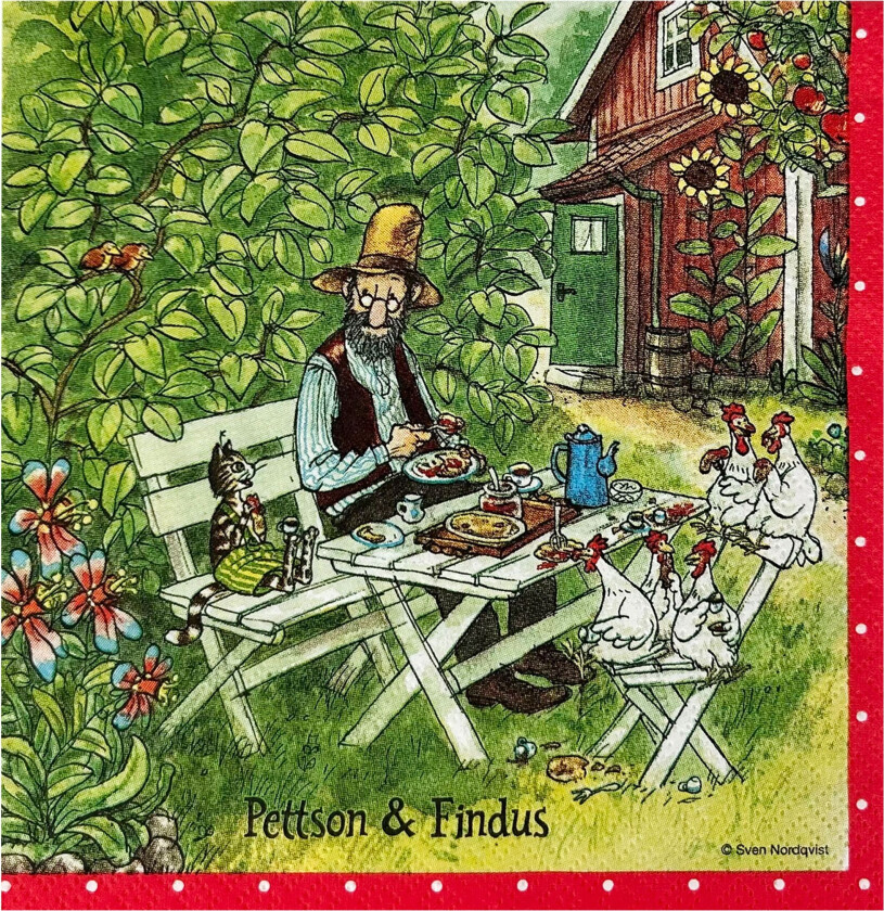 Servietter Fika Pettson & Findus - 16-pakning