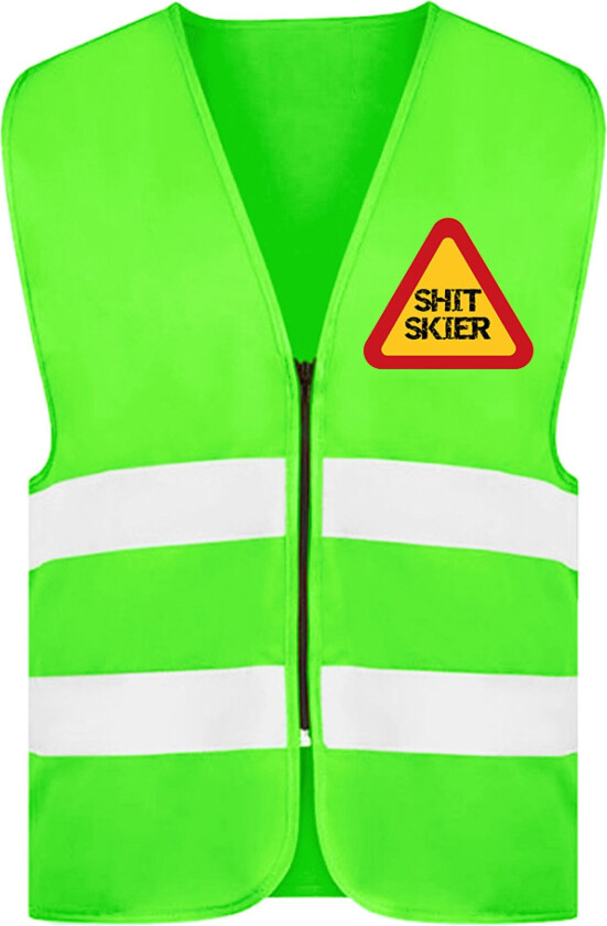 Refleksvest Shit Skier Neongrønn - X-Large