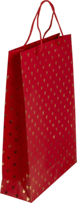 Gavepose Rød med Hjerter - 25 x 8,5 x 34 cm