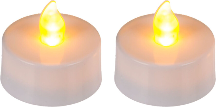 LED Telys med Flammende Flamme - 2-pakning