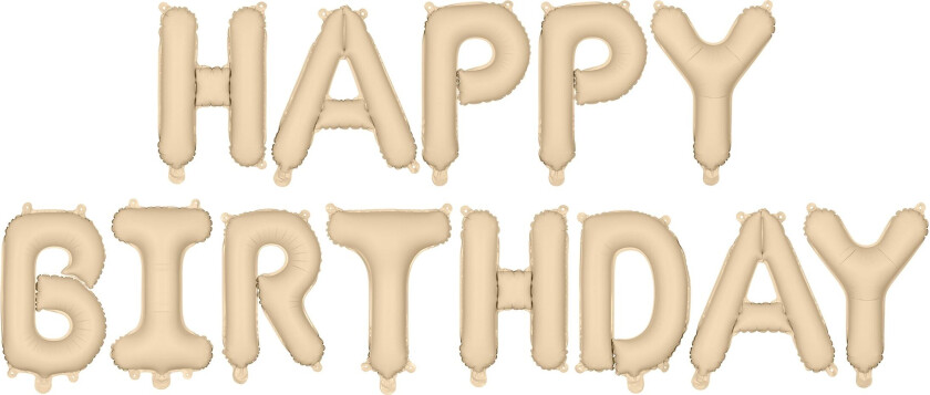 Ballonggirlander Happy Birthday Beige