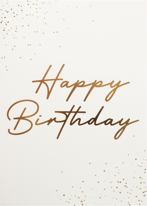 Bilde av Gratulasjonskort Gull Happy Birthday med Konvolutt