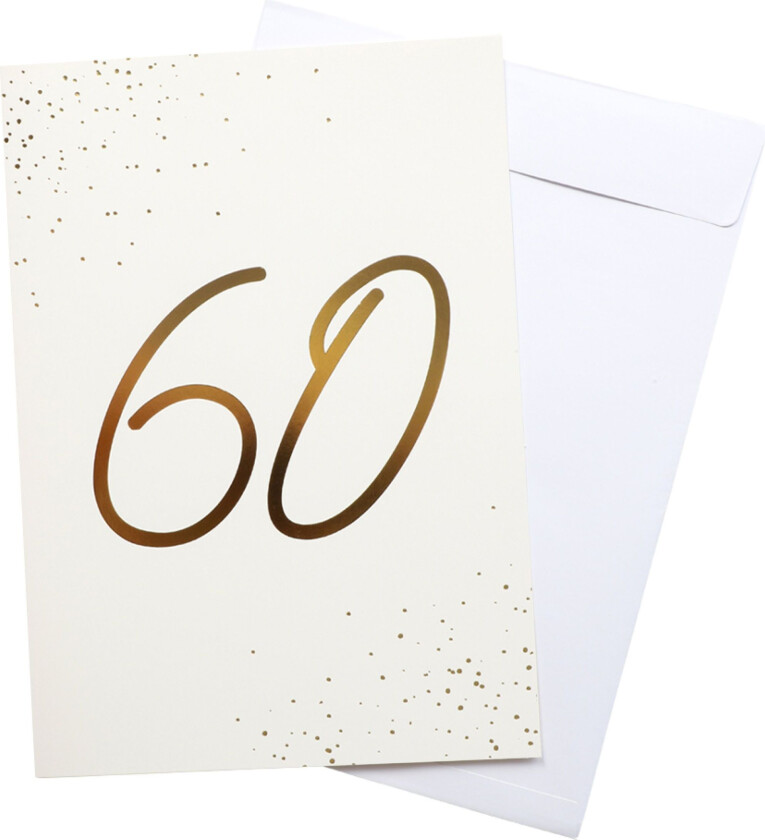 Bilde av Gratulasjonskort Gull Tall med Konvolutt - Tall 60