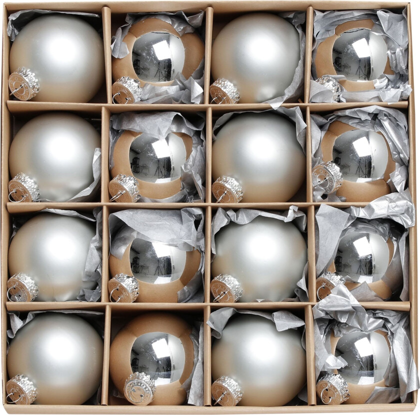 Juletrekuler Sølv - 16-pakning