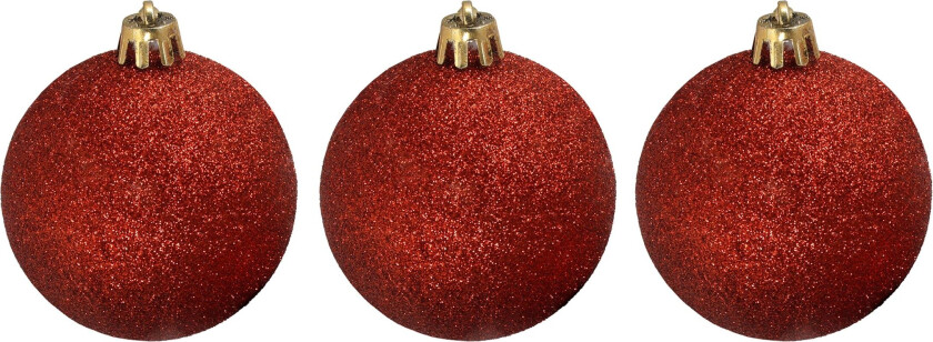 Bilde av Julekuler Rød Glitrende - 3-pakning