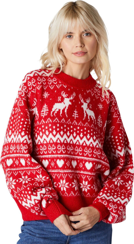 Julegenser Rød Oversize Julegenser Dame - XXX-Large