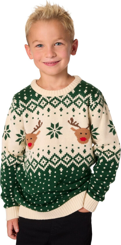 Julegenser Retro Grønn Julegenser for Barn - 10-12 år (146/152)