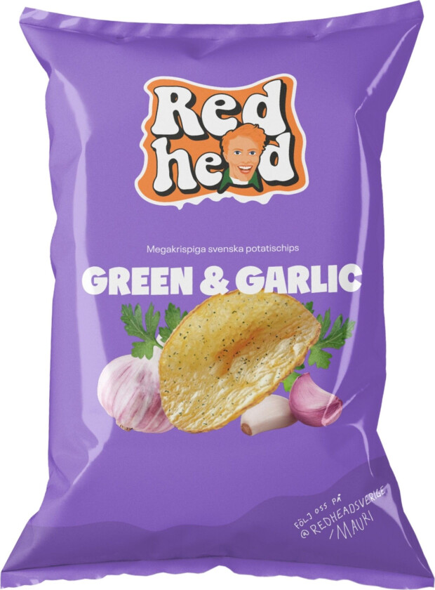 Redhead Green & Garlic Chips - 150 gram