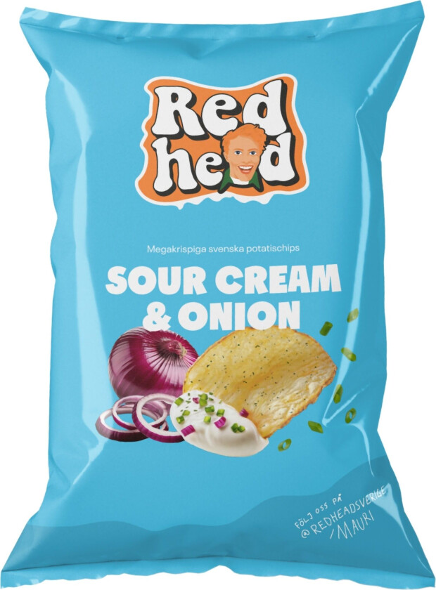 Redhead Sourcream & Onion Chips - 150 gram