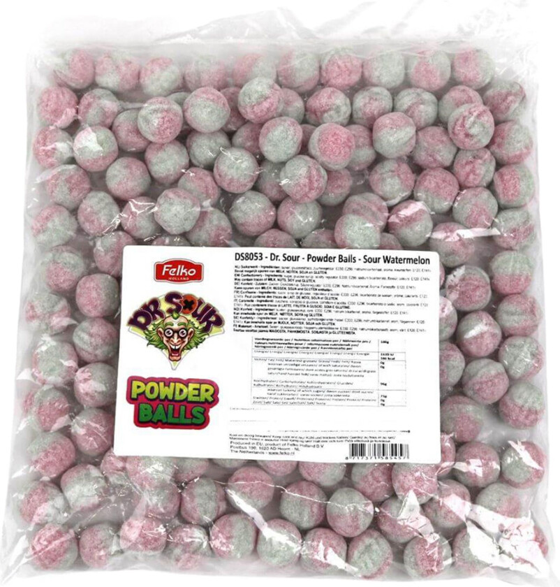 Dr Sour Powder Balls Sour Watermelon Storpakning - 1 kg