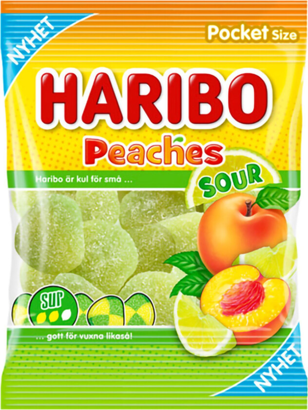 Haribo Sure Fersken - 70 g