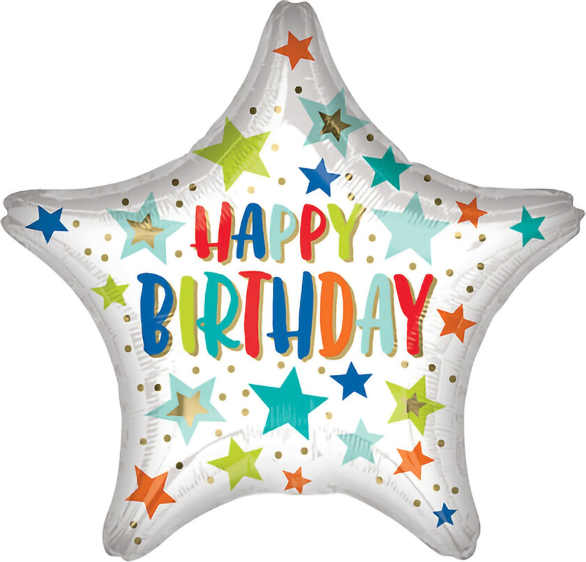 Folieballong Mini Happy Birthday Stjerne