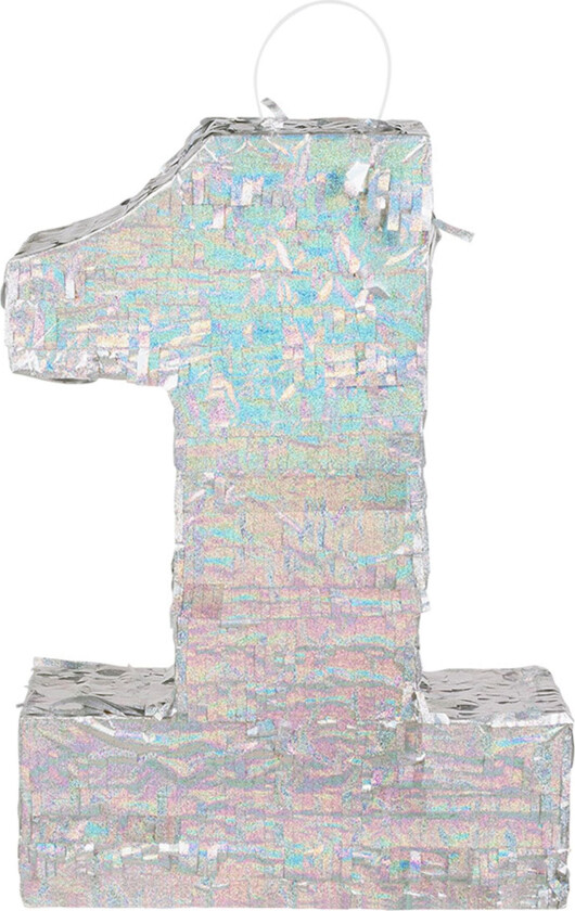 Pinata Tall Sølv Holografisk - Tallet 1