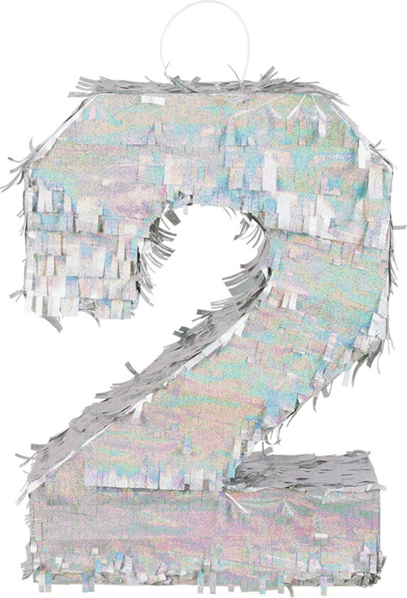 Pinata Tall Sølv Holografisk - Tallet 2
