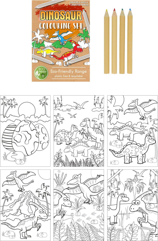 Malebok Mini Dinosaurer