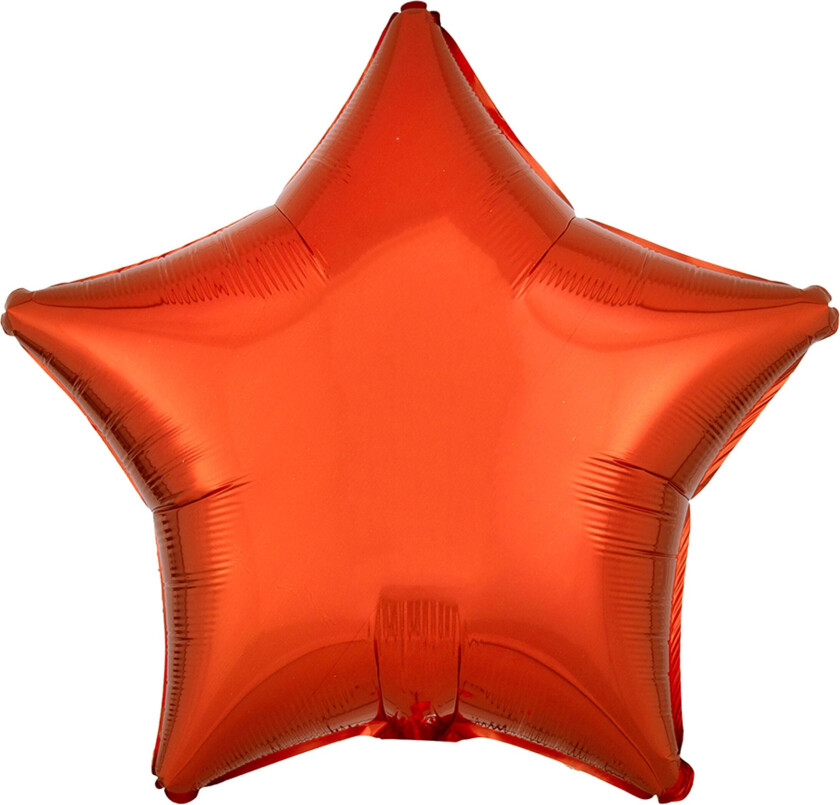 Folieballong Stjerne Oransje Metallic
