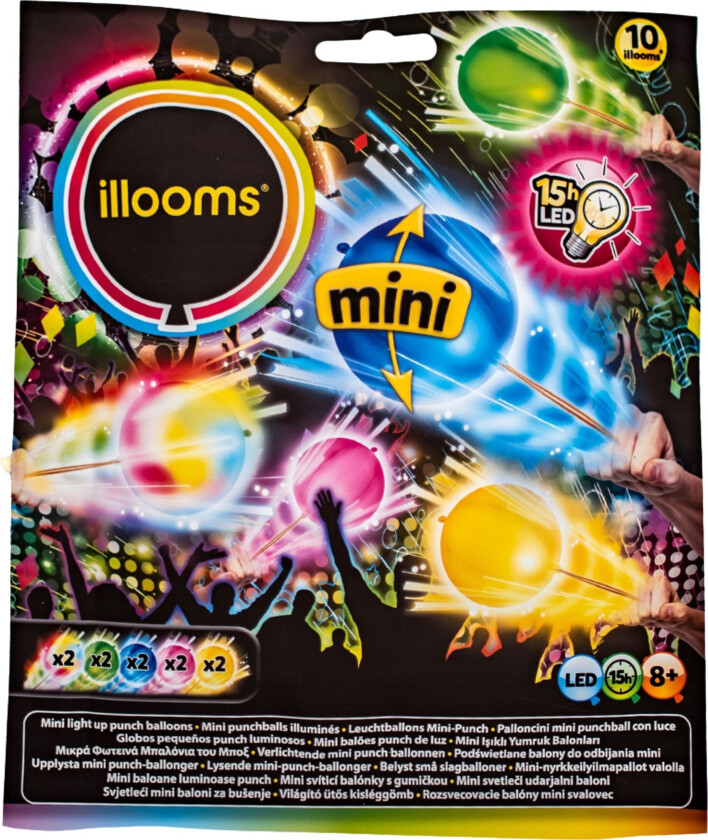 LED-ballonger Mini Punch - 10-pakning
