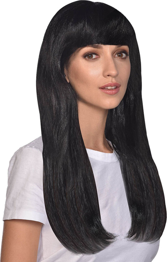 Lang Svart Parykk - One-size