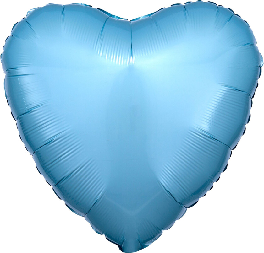 Folieballong Hjerte Blå Pastell Metallic