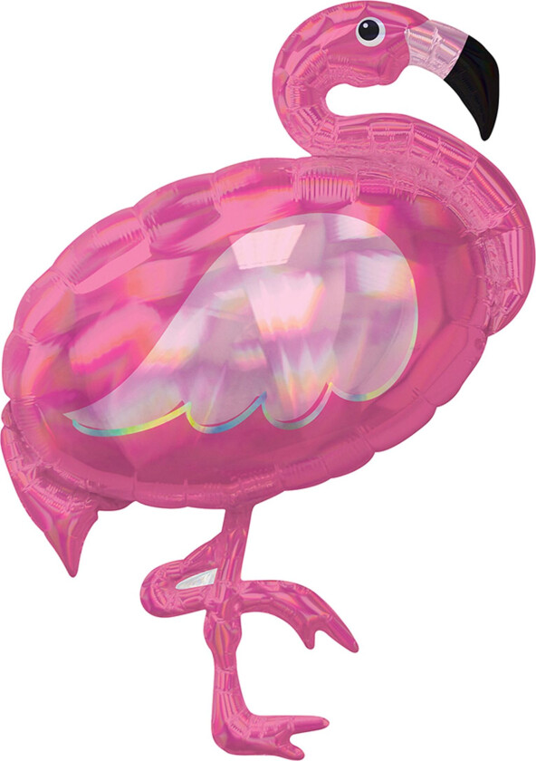 Folieballong Holografisk Flamingo SuperShape