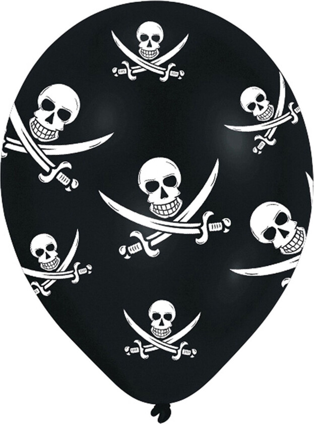 Ballonger Jolly Roger Pirat - 6-pakning