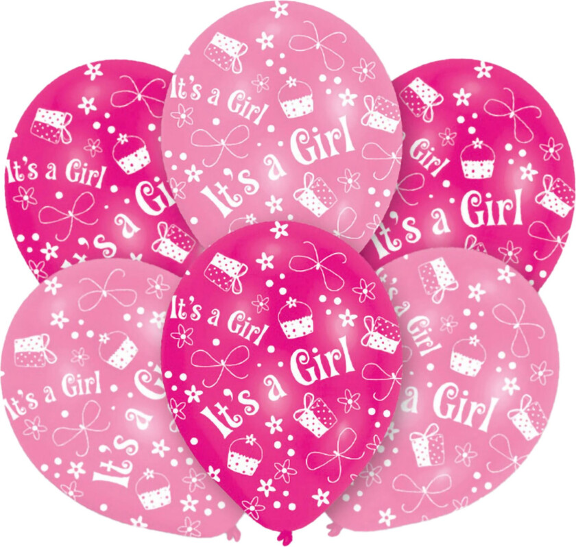 Ballonger It's a Girl - 6-pakning