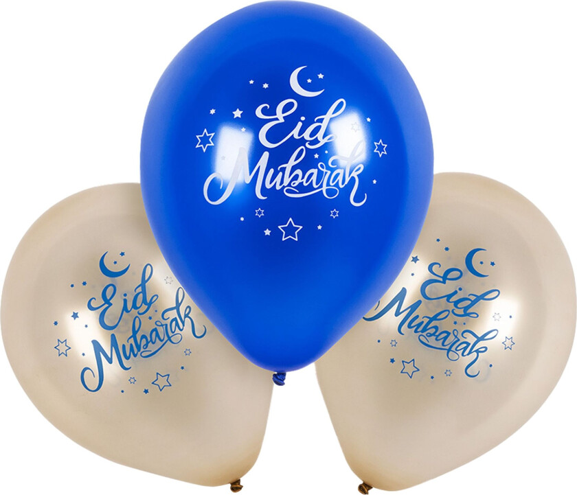 Lateksballonger Eid Mubarak - 6-pakning
