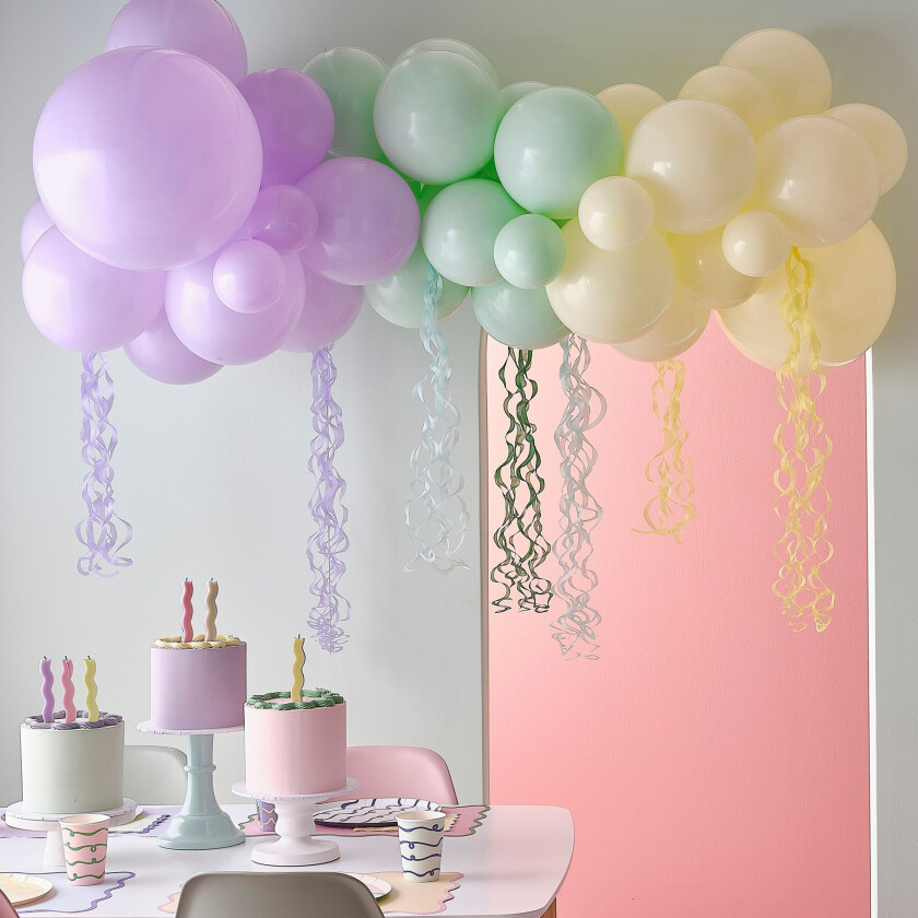 Ballongbue Pastell Streamers