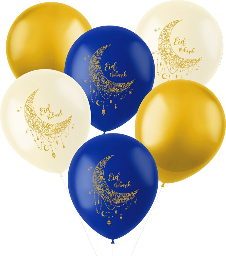Lateksballonger Eid Mubarak - 6-pakning