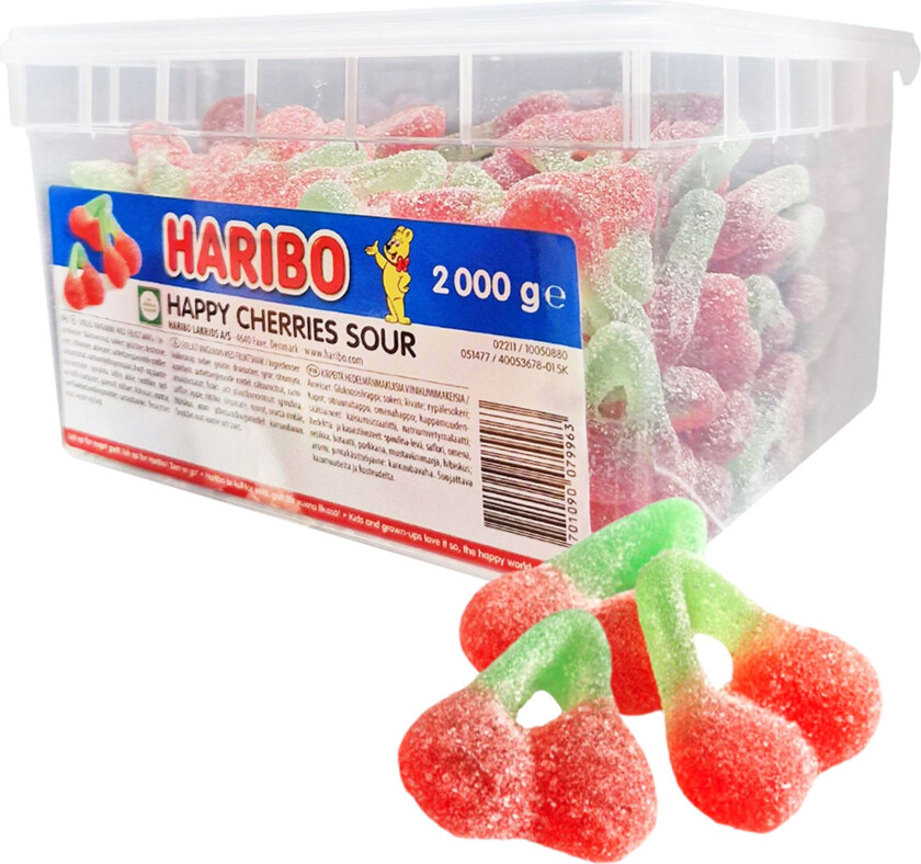 Haribo Happy Cherries Sour Storpakning - 2 kg