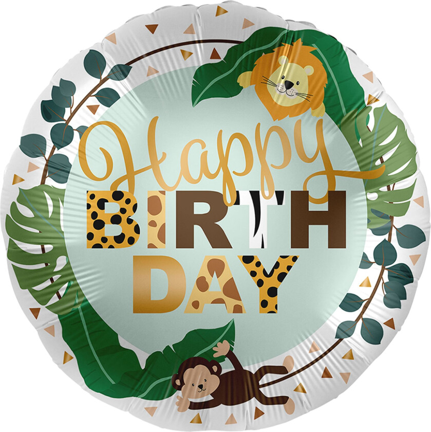 Folieballong Jungle Friends Birthday