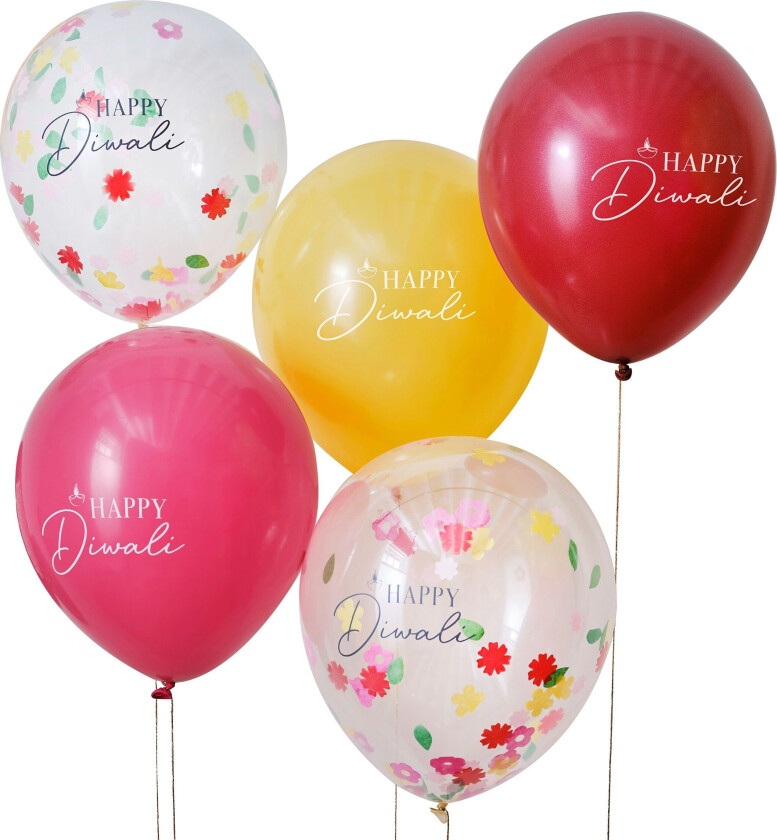 Ballonger Happy Diwali - 5-pakning