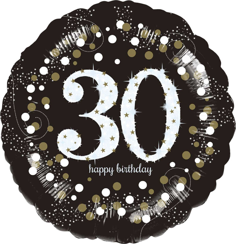 Folieballong Rund Sparkling Birthday 30